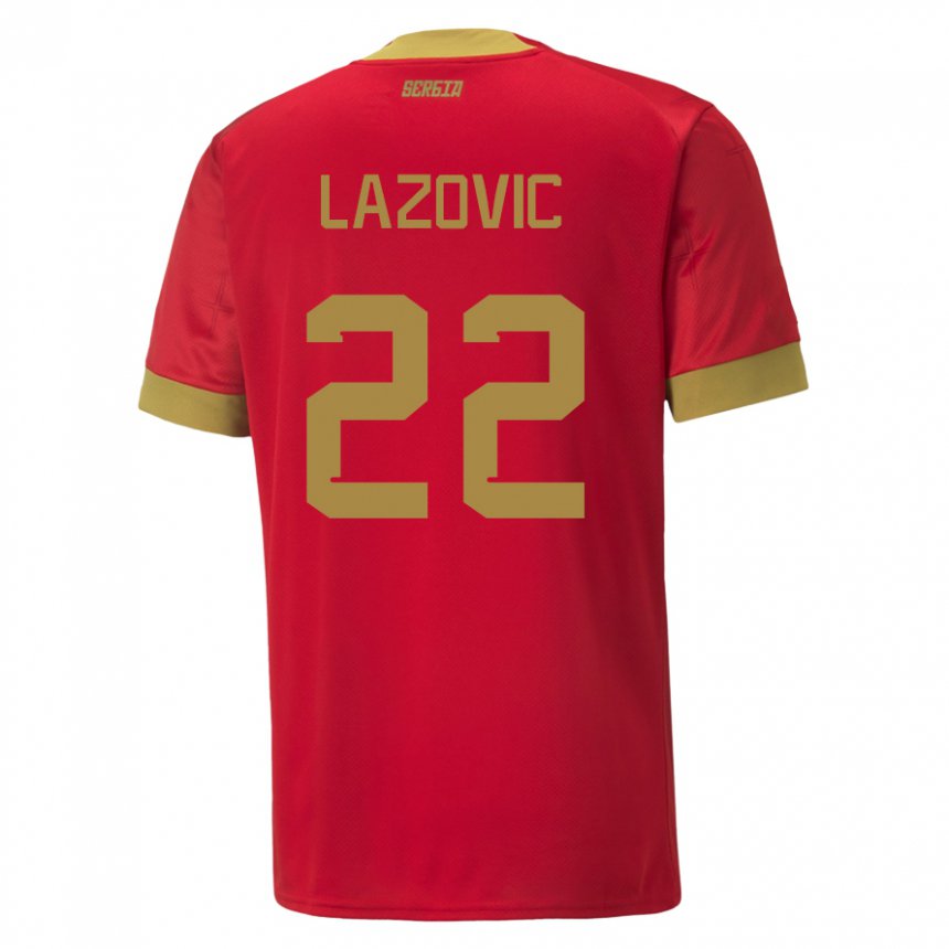 Niño Camiseta Serbia Darko Lazovic #22 Rojo 1ª Equipación 22-24 La Camisa