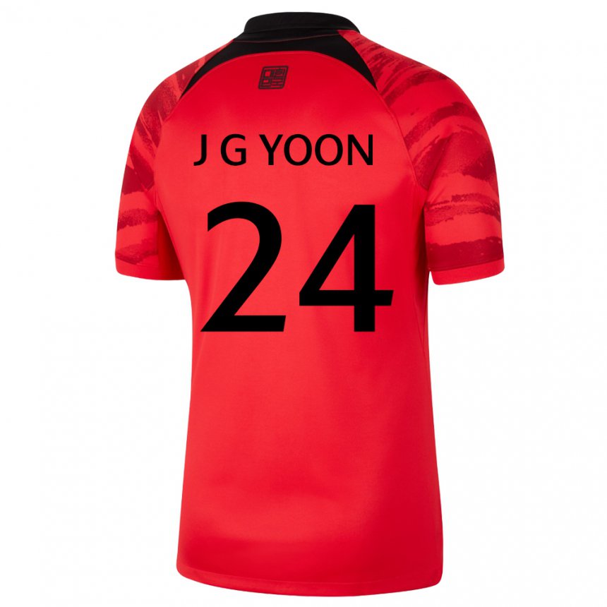 Niño Camiseta Corea Del Sur Jong-gyu Yoon #24 Rojo Volver 1ª Equipación 22-24 La Camisa