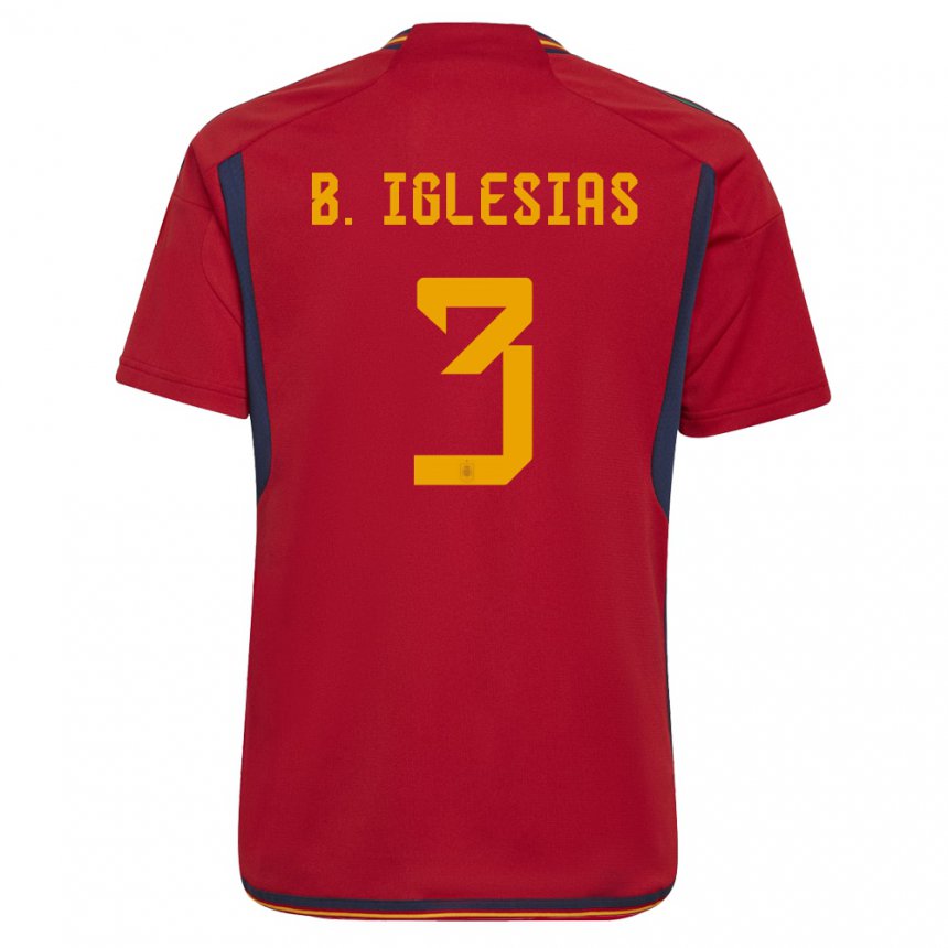 Niño Camiseta España Borja Iglesias #3 Rojo 1ª Equipación 22-24 La Camisa