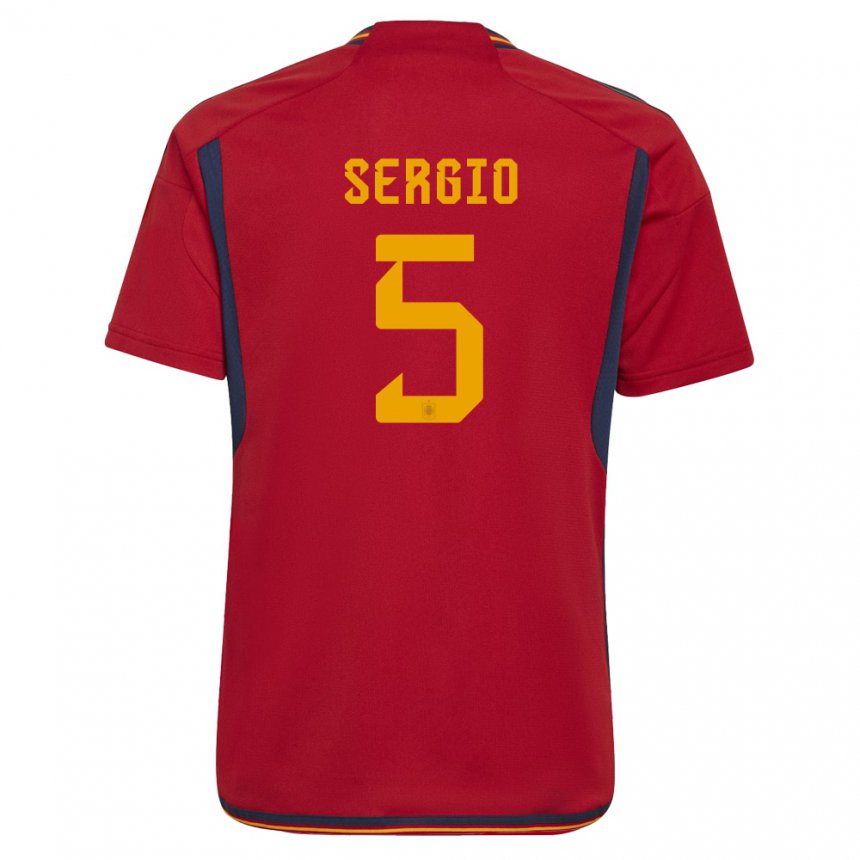 Niño Camiseta España Sergio Busquets #5 Rojo 1ª Equipación 22-24 La Camisa