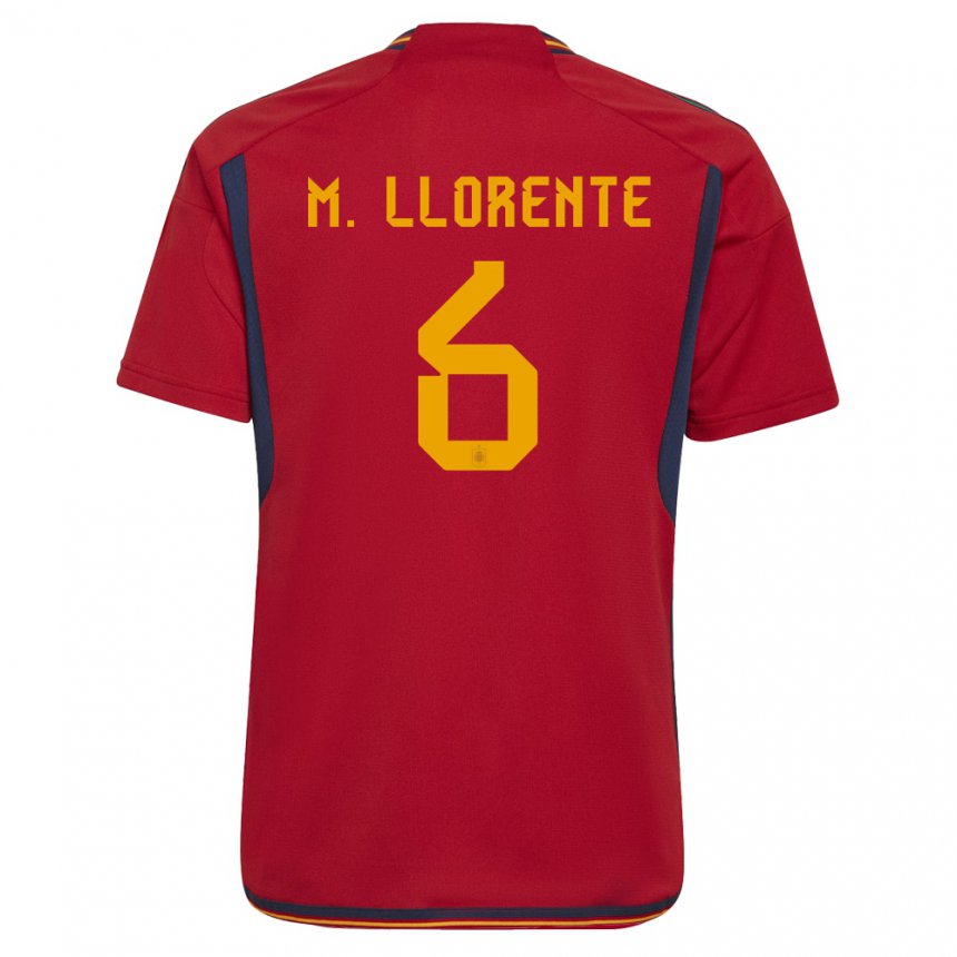 Niño Camiseta España Marcos Llorente #6 Rojo 1ª Equipación 22-24 La Camisa