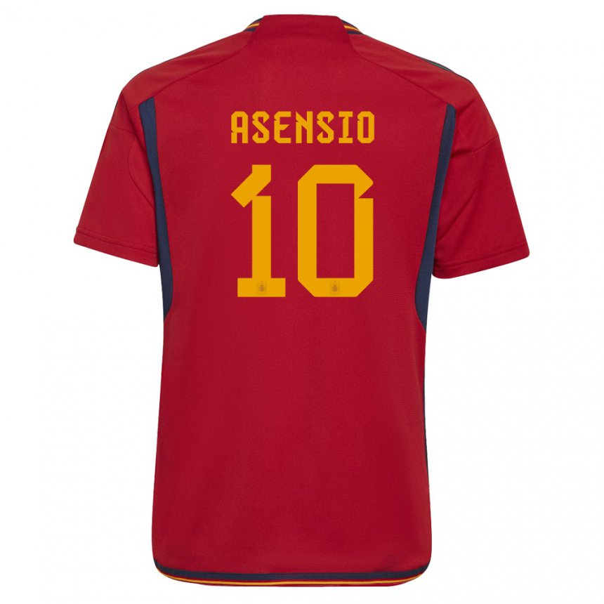 Niño Camiseta España Marco Asensio #10 Rojo 1ª Equipación 22-24 La Camisa