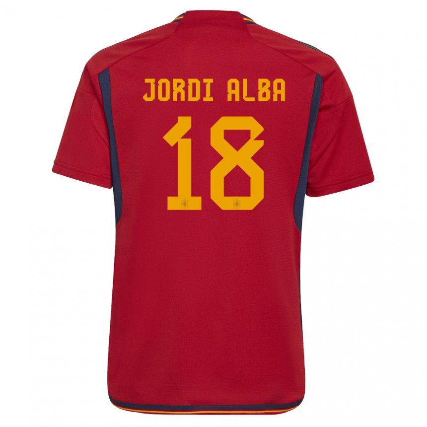 Niño Camiseta España Jordi Alba #18 Rojo 1ª Equipación 22-24 La Camisa