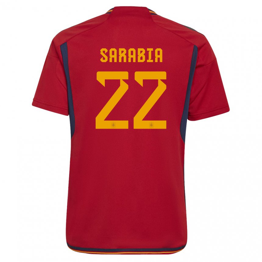 Niño Camiseta España Pablo Sarabia #22 Rojo 1ª Equipación 22-24 La Camisa