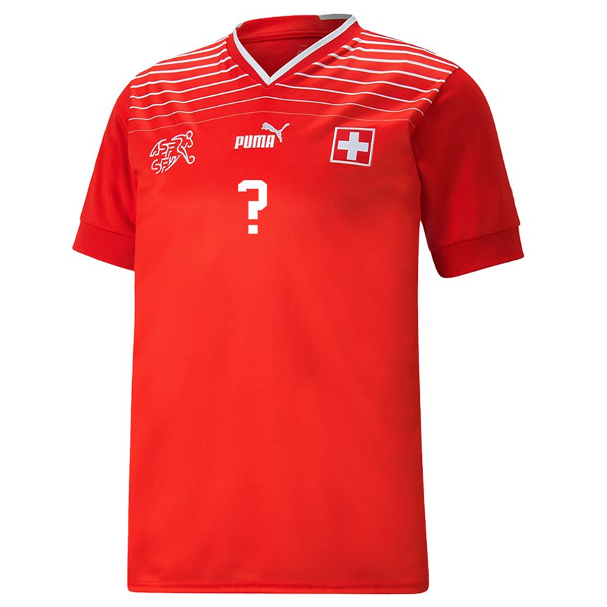 Niño Camiseta Suiza Su Nombre #0 Rojo 1ª Equipación 22-24 La Camisa