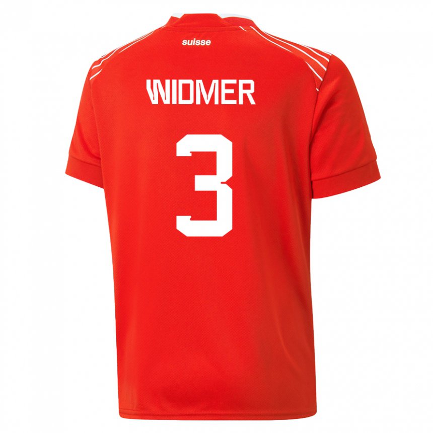 Niño Camiseta Suiza Silvan Widmer #3 Rojo 1ª Equipación 22-24 La Camisa
