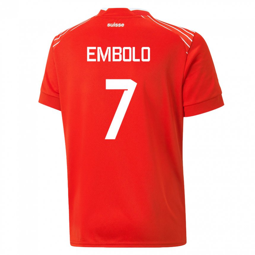 Niño Camiseta Suiza Breel Embolo #7 Rojo 1ª Equipación 22-24 La Camisa