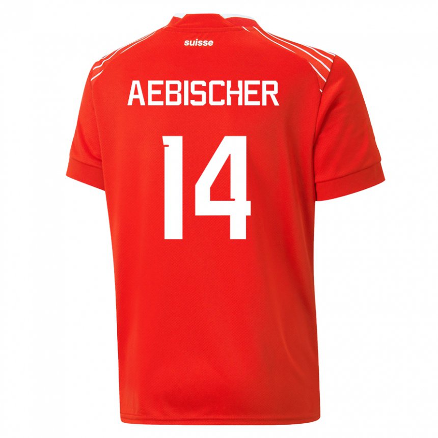 Niño Camiseta Suiza Michel Aebischer #14 Rojo 1ª Equipación 22-24 La Camisa