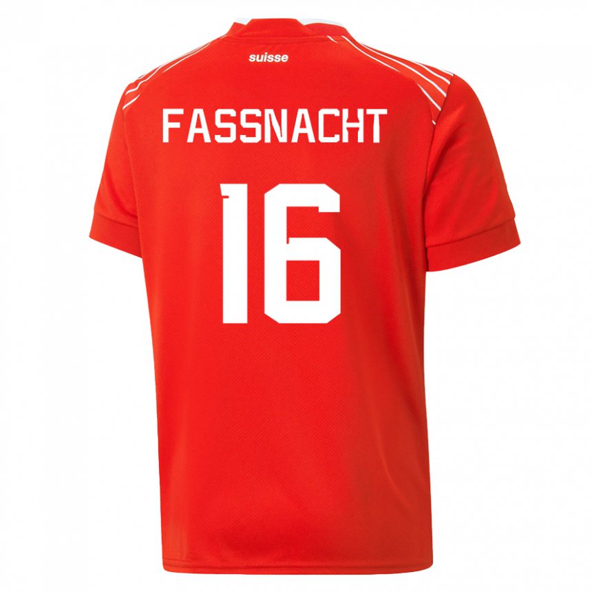 Niño Camiseta Suiza Christian Fassnacht #16 Rojo 1ª Equipación 22-24 La Camisa
