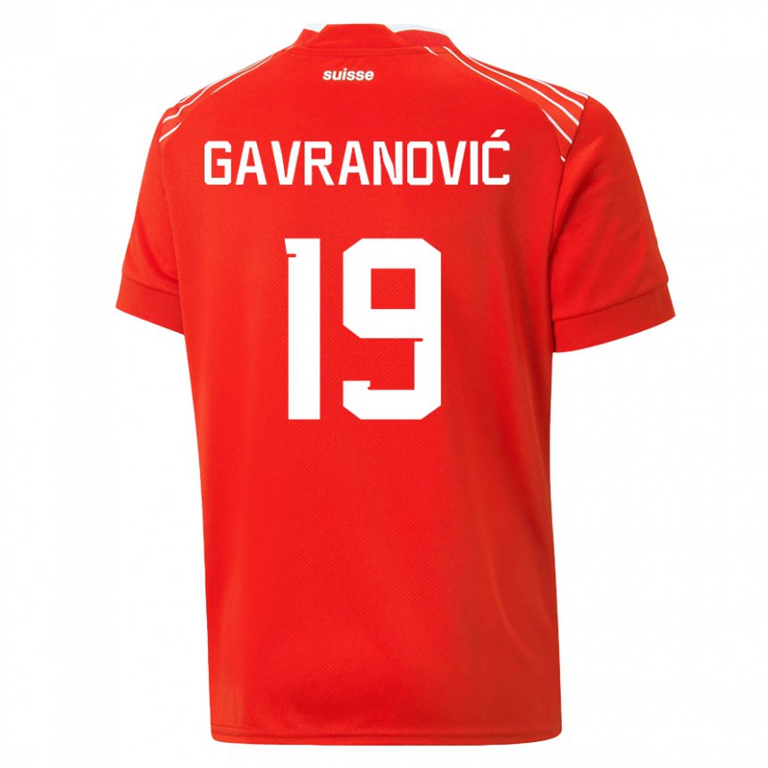 Niño Camiseta Suiza Mario Gavranovic #19 Rojo 1ª Equipación 22-24 La Camisa
