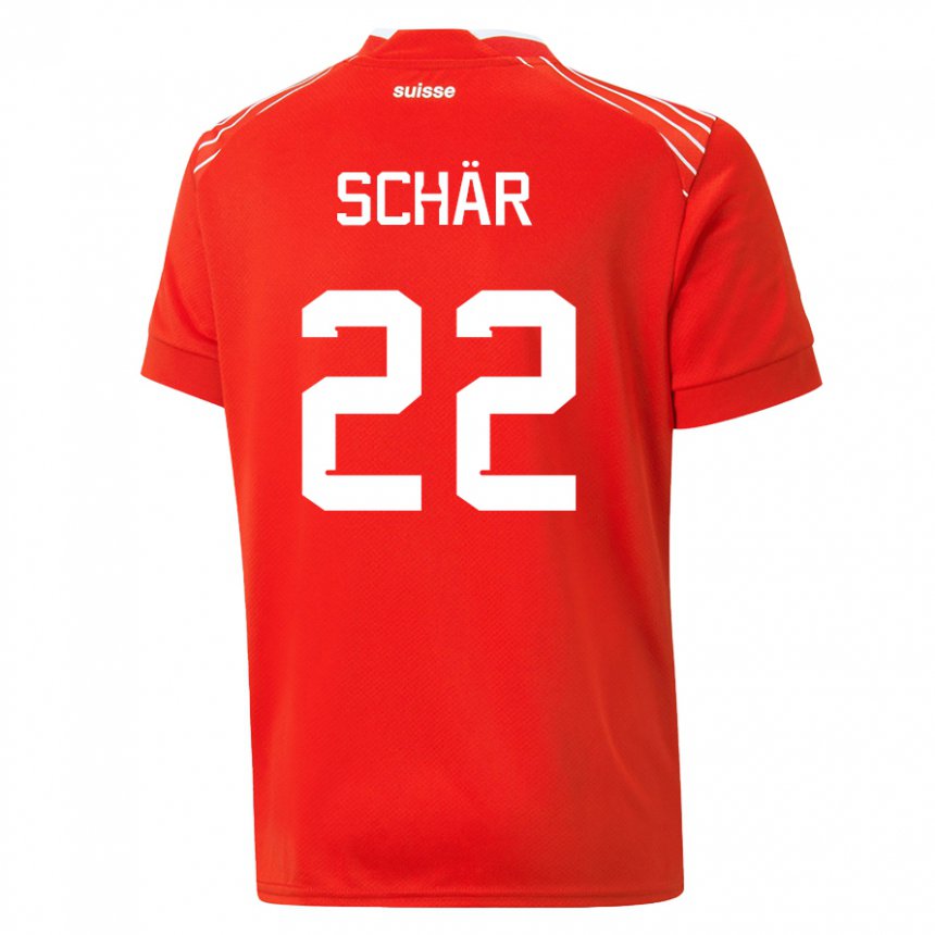 Niño Camiseta Suiza Fabian Schar #22 Rojo 1ª Equipación 22-24 La Camisa
