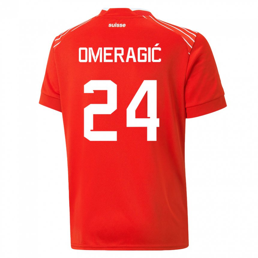 Niño Camiseta Suiza Becir Omeragic #24 Rojo 1ª Equipación 22-24 La Camisa