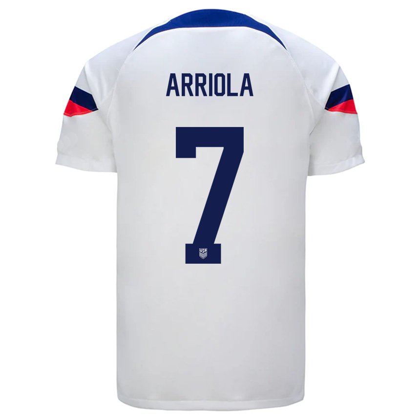 Niño Camiseta Estados Unidos Paul Arriola #7 Blanco 1ª Equipación 22-24 La Camisa