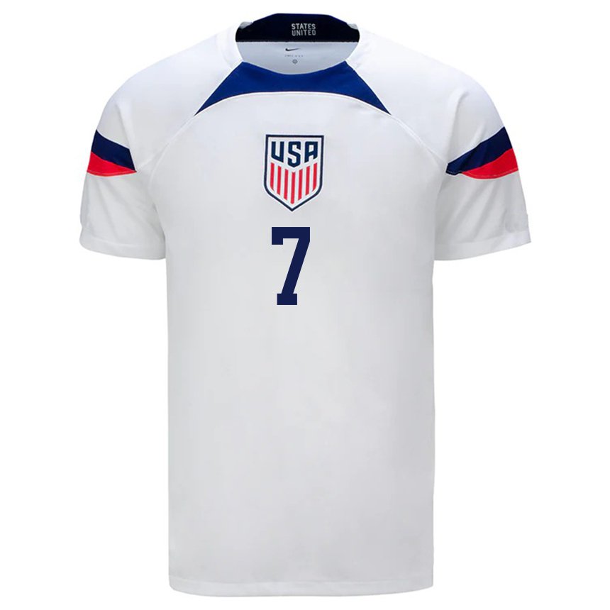 Niño Camiseta Estados Unidos Paul Arriola #7 Blanco 1ª Equipación 22-24 La Camisa