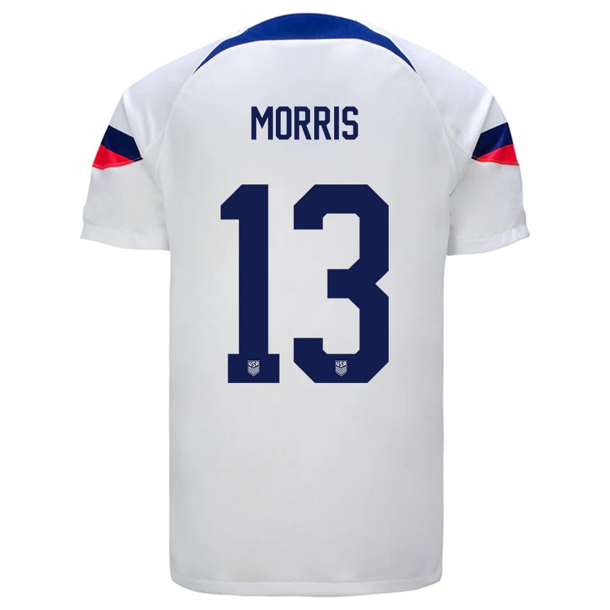 Niño Camiseta Estados Unidos Jordan Morris #13 Blanco 1ª Equipación 22-24 La Camisa