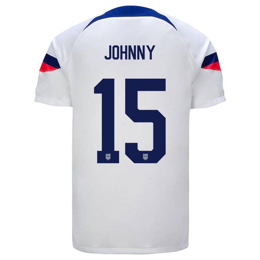 Niño Camiseta Estados Unidos Johnny #15 Blanco 1ª Equipación 22-24 La Camisa