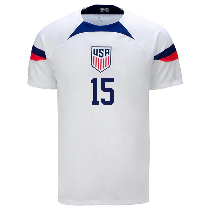 Niño Camiseta Estados Unidos Johnny #15 Blanco 1ª Equipación 22-24 La Camisa