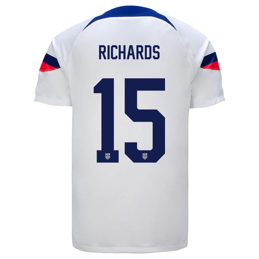 Niño Camiseta Estados Unidos Chris Richards #15 Blanco 1ª Equipación 22-24 La Camisa