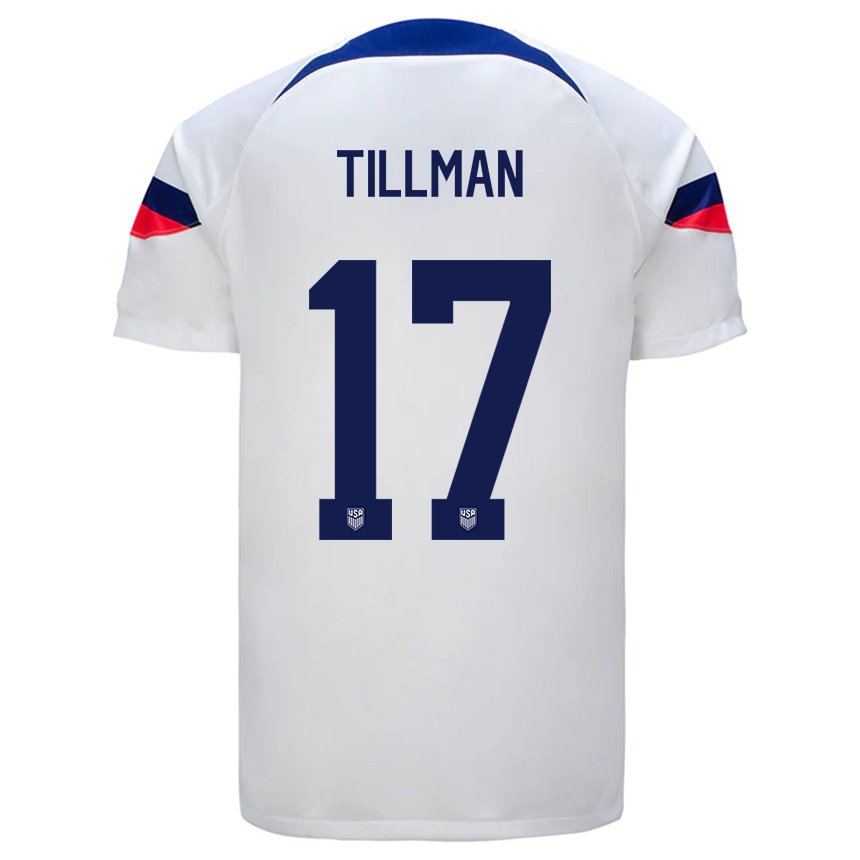 Niño Camiseta Estados Unidos Malik Tillman #17 Blanco 1ª Equipación 22-24 La Camisa