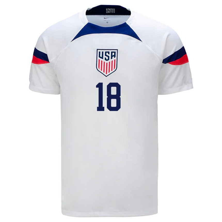 Niño Camiseta Estados Unidos Ethan Horvath #18 Blanco 1ª Equipación 22-24 La Camisa