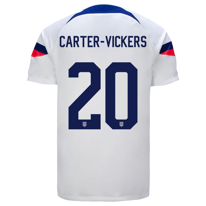 Niño Camiseta Estados Unidos Cameron Carter-vickers #20 Blanco 1ª Equipación 22-24 La Camisa