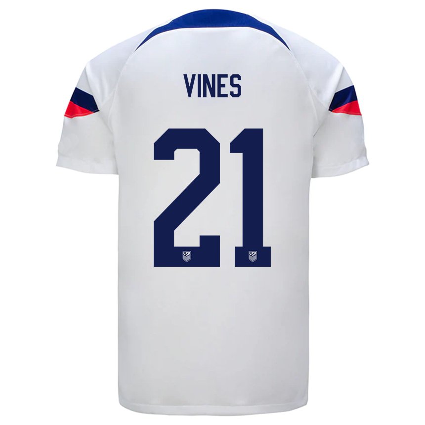 Niño Camiseta Estados Unidos Sam Vines #21 Blanco 1ª Equipación 22-24 La Camisa