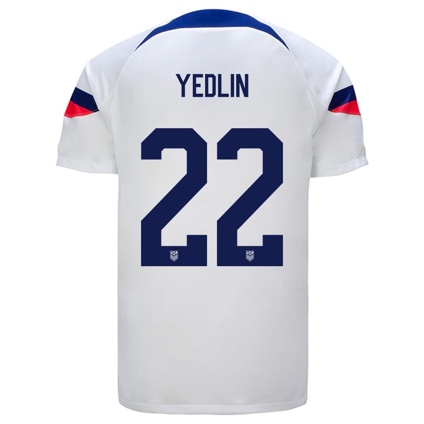 Niño Camiseta Estados Unidos Deandre Yedlin #22 Blanco 1ª Equipación 22-24 La Camisa