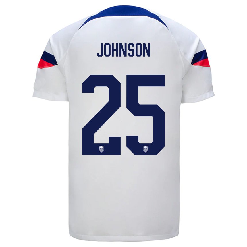 Niño Camiseta Estados Unidos Sean Johnson #25 Blanco 1ª Equipación 22-24 La Camisa