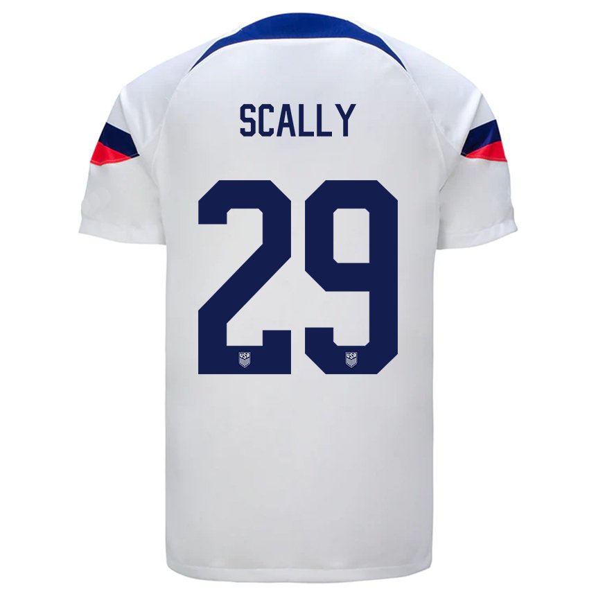 Niño Camiseta Estados Unidos Joseph Scally #29 Blanco 1ª Equipación 22-24 La Camisa