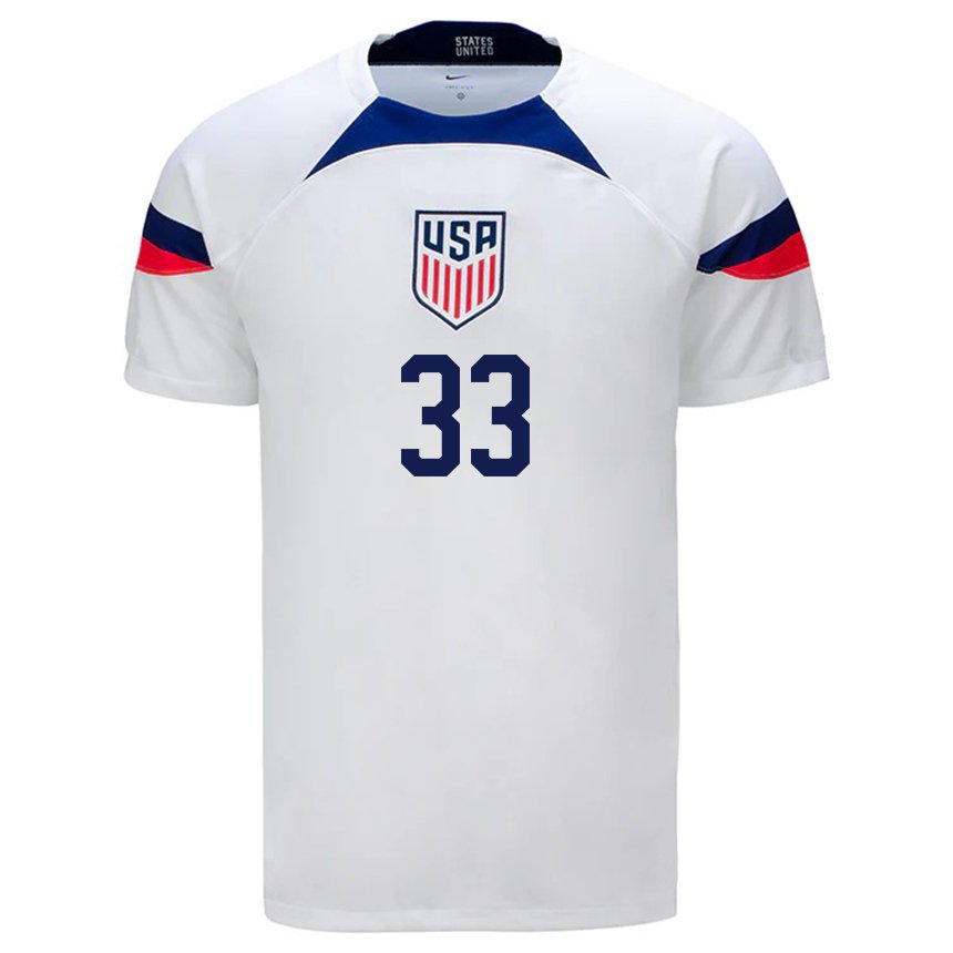 Niño Camiseta Estados Unidos Antonee Robinson #33 Blanco 1ª Equipación 22-24 La Camisa