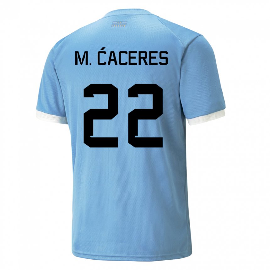 Niño Camiseta Uruguay Martin Caceres #22 Azul 1ª Equipación 22-24 La Camisa