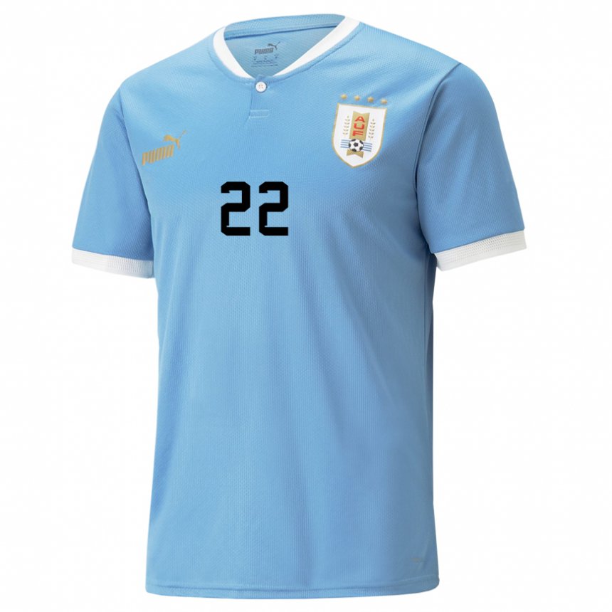 Niño Camiseta Uruguay Martin Caceres #22 Azul 1ª Equipación 22-24 La Camisa