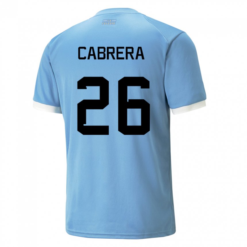 Niño Camiseta Uruguay Leandro Cabrera #26 Azul 1ª Equipación 22-24 La Camisa