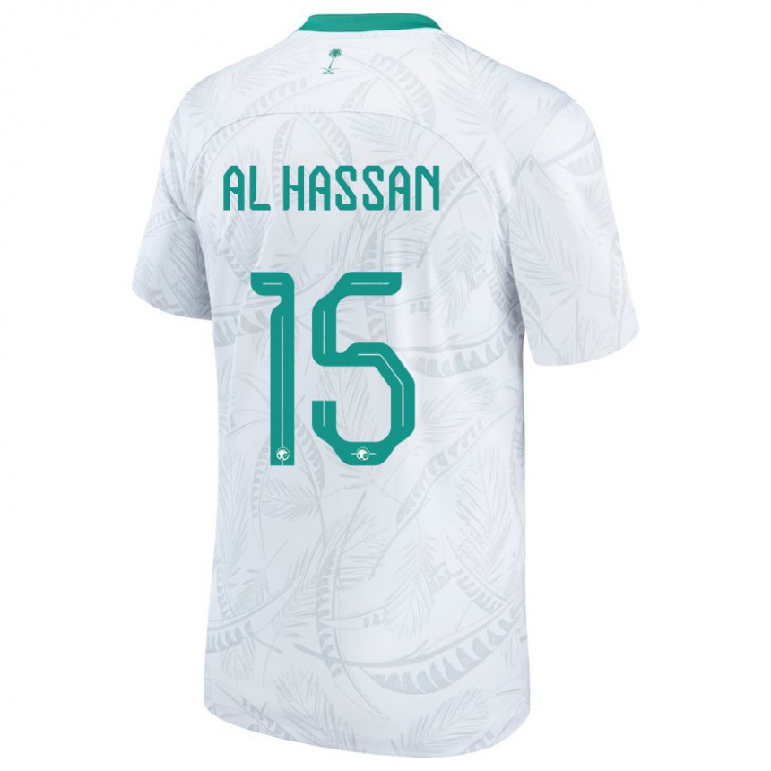 Niño Camiseta Arabia Saudita Ali Al Hassan #15 Blanco 1ª Equipación 22-24 La Camisa