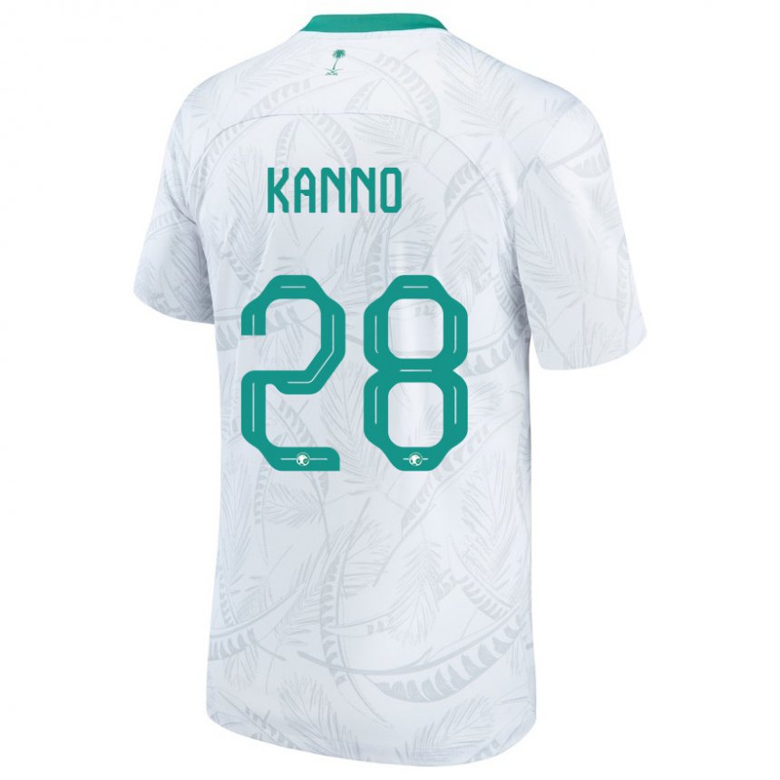 Niño Camiseta Arabia Saudita Mohamed Kanno #28 Blanco 1ª Equipación 22-24 La Camisa