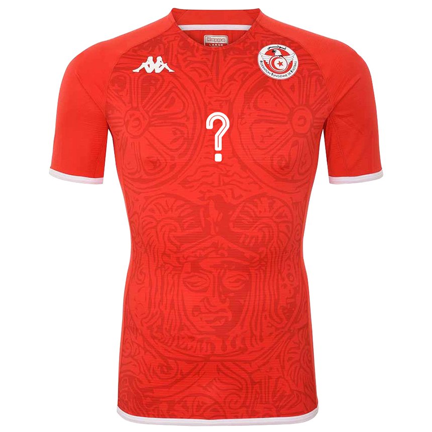 Niño Camiseta Túnez Su Nombre #0 Rojo 1ª Equipación 22-24 La Camisa