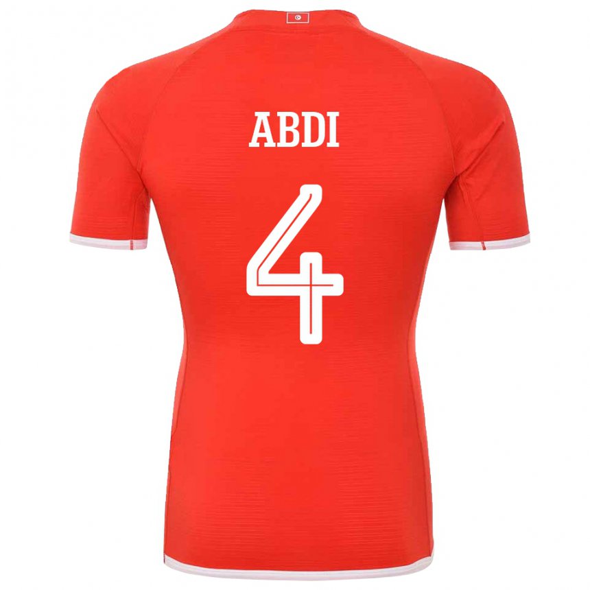 Niño Camiseta Túnez Ali Abdi #4 Rojo 1ª Equipación 22-24 La Camisa
