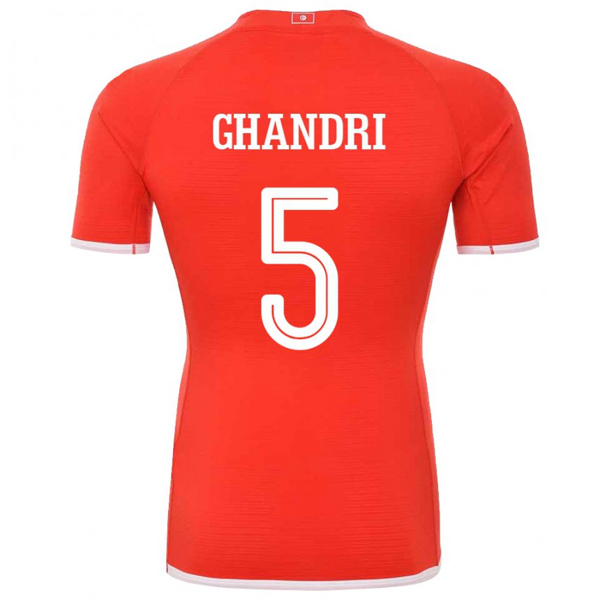 Niño Camiseta Túnez Nader Ghandri #5 Rojo 1ª Equipación 22-24 La Camisa