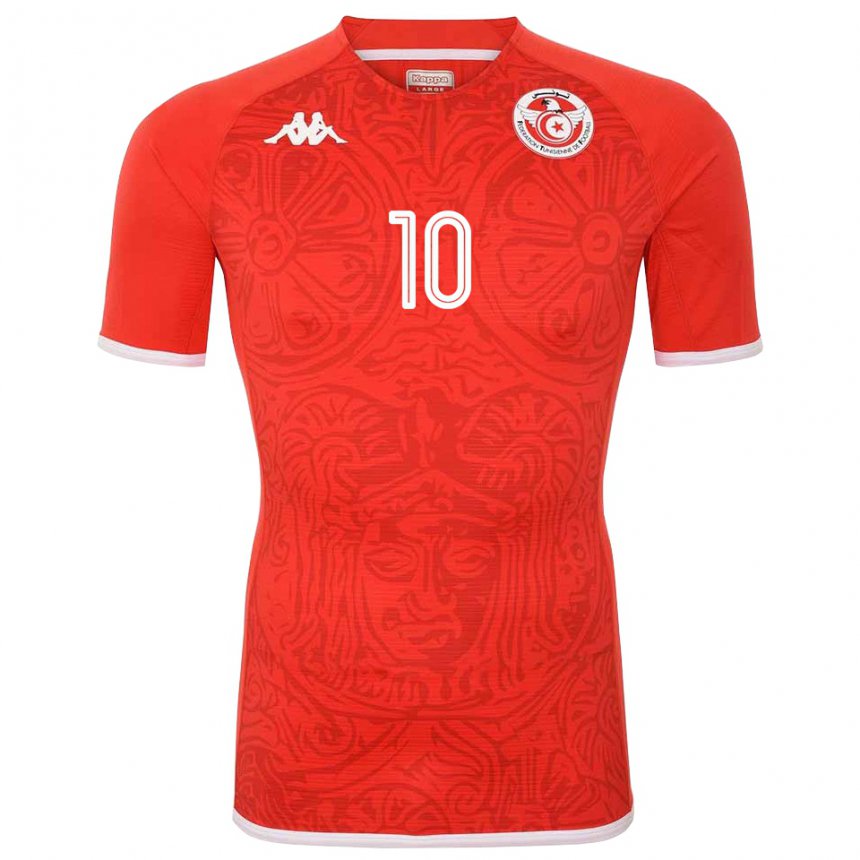 Niño Camiseta Túnez Wahbi Khazri #10 Rojo 1ª Equipación 22-24 La Camisa