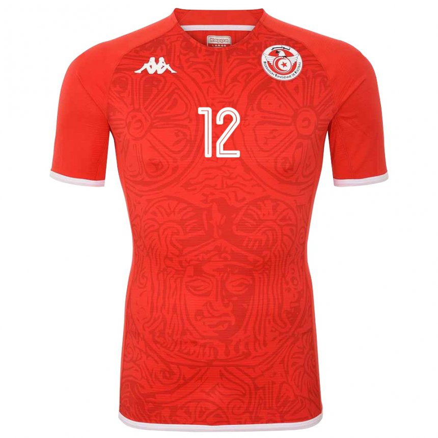 Niño Camiseta Túnez Ali Maaloul #12 Rojo 1ª Equipación 22-24 La Camisa