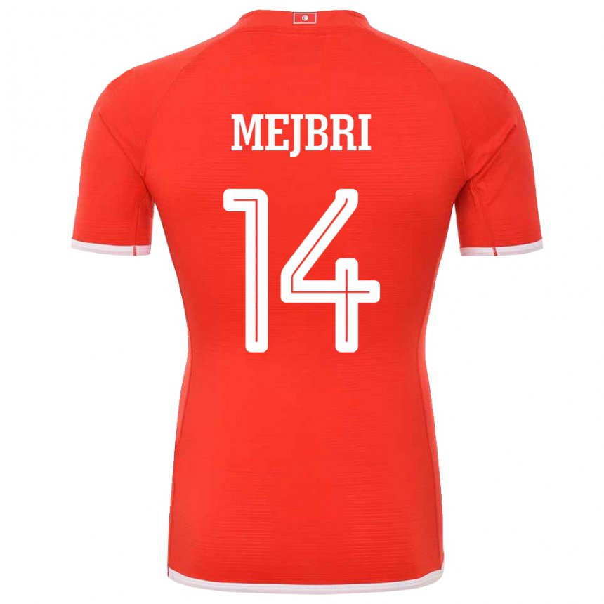 Niño Camiseta Túnez Hannibal Mejbri #14 Rojo 1ª Equipación 22-24 La Camisa