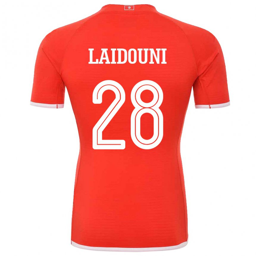 Niño Camiseta Túnez Aissa Laidouni #28 Rojo 1ª Equipación 22-24 La Camisa