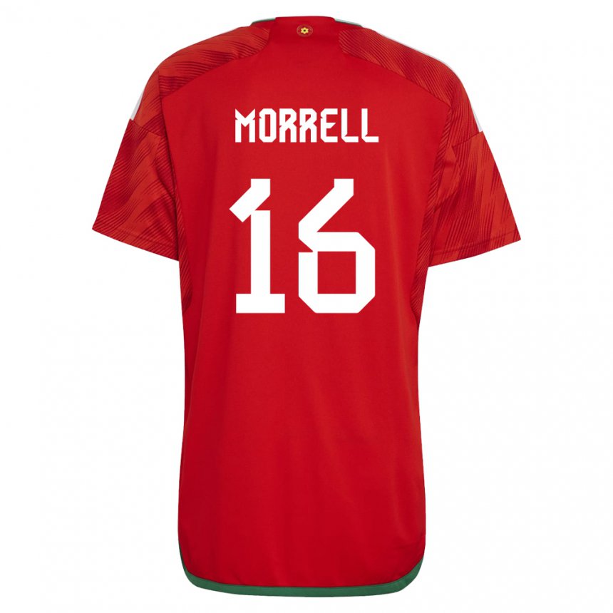 Niño Camiseta Gales Joe Morrell #16 Rojo 1ª Equipación 22-24 La Camisa
