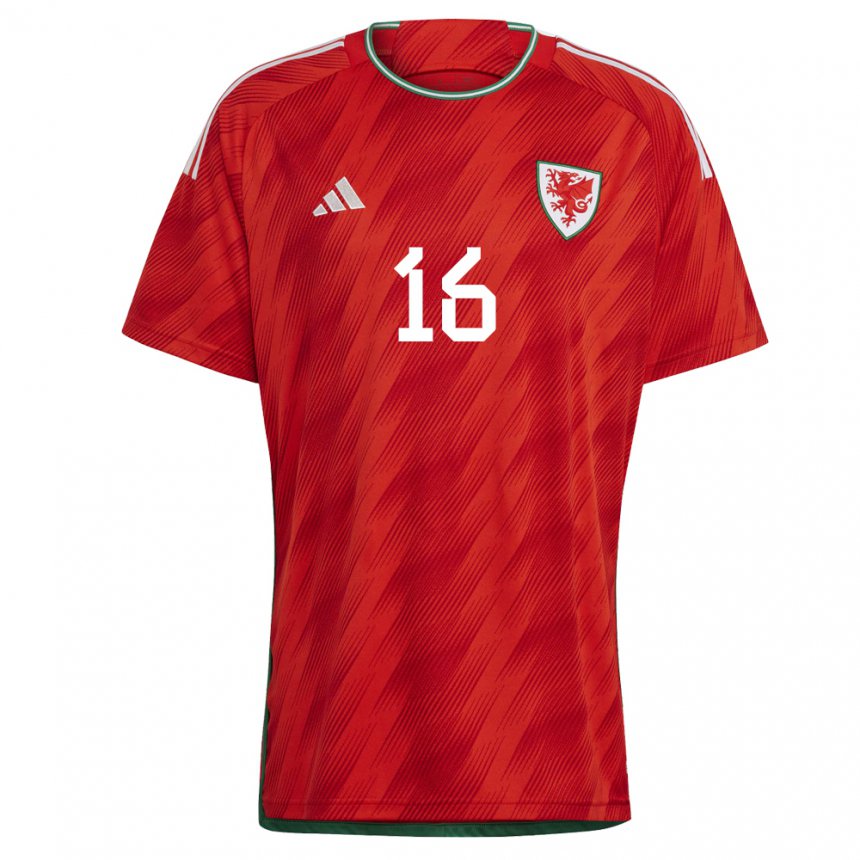 Niño Camiseta Gales Joe Morrell #16 Rojo 1ª Equipación 22-24 La Camisa