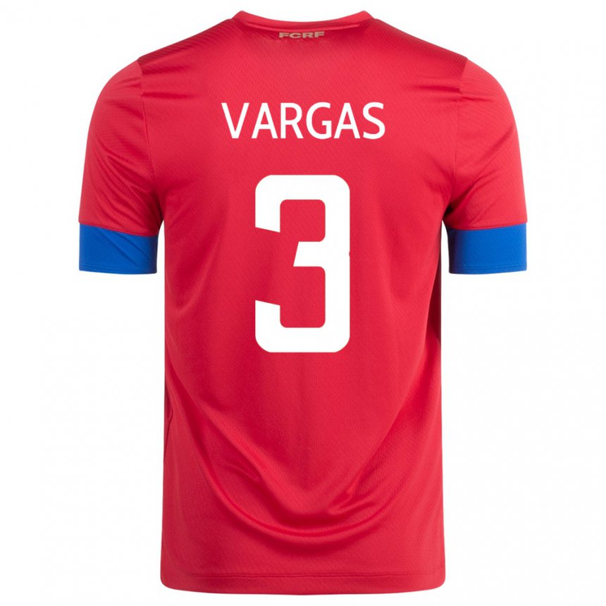 Niño Camiseta Costa Rica Juan Pablo Vargas #3 Rojo 1ª Equipación 22-24 La Camisa