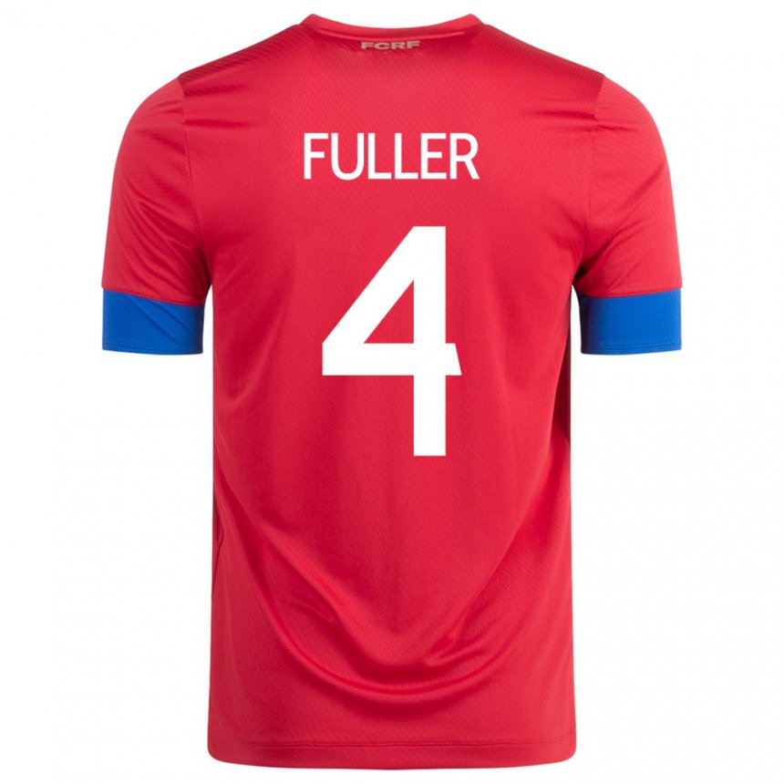 Niño Camiseta Costa Rica Keysher Fuller #4 Rojo 1ª Equipación 22-24 La Camisa