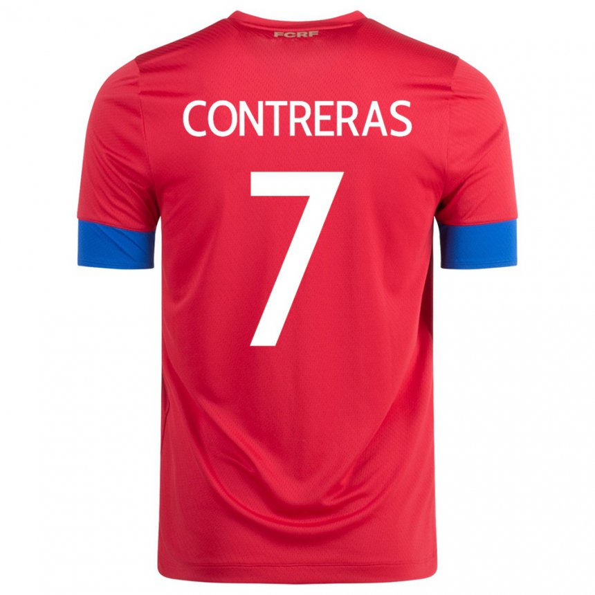 Niño Camiseta Costa Rica Anthony Contreras #7 Rojo 1ª Equipación 22-24 La Camisa