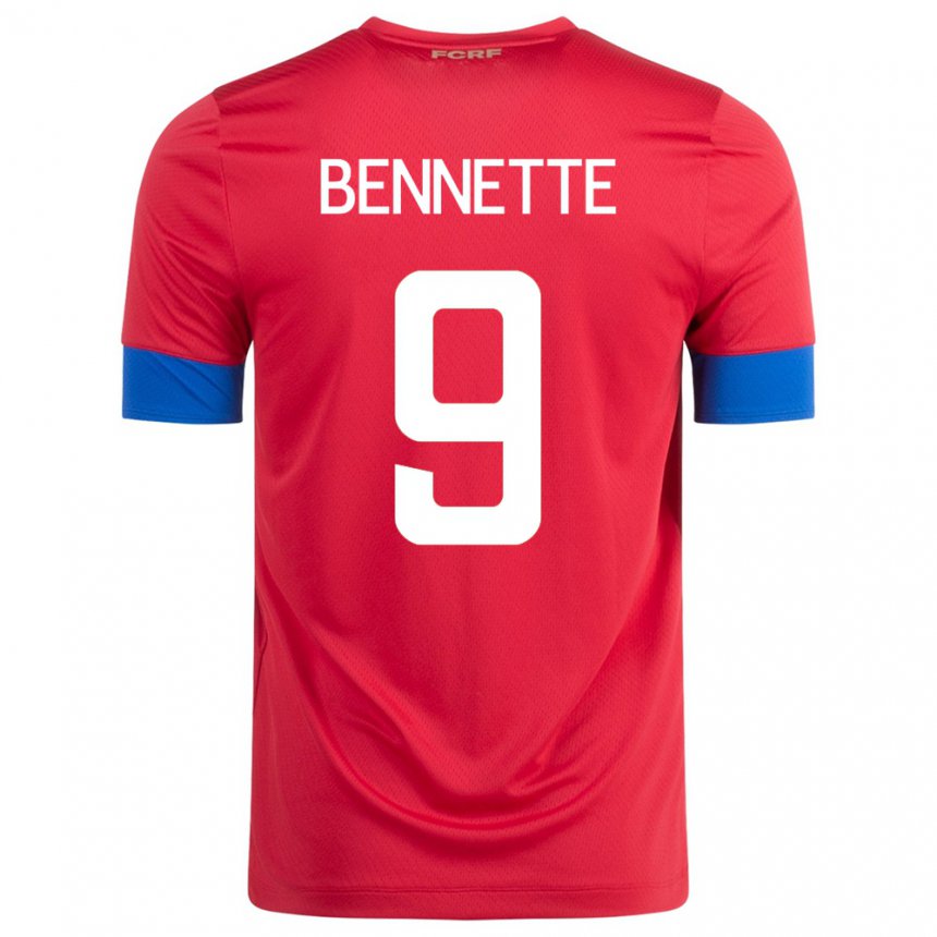 Niño Camiseta Costa Rica Jewison Bennette #9 Rojo 1ª Equipación 22-24 La Camisa