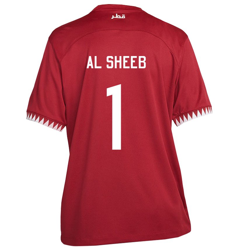 Niño Camiseta Catar Saad Al Sheeb #1 Granate 1ª Equipación 22-24 La Camisa