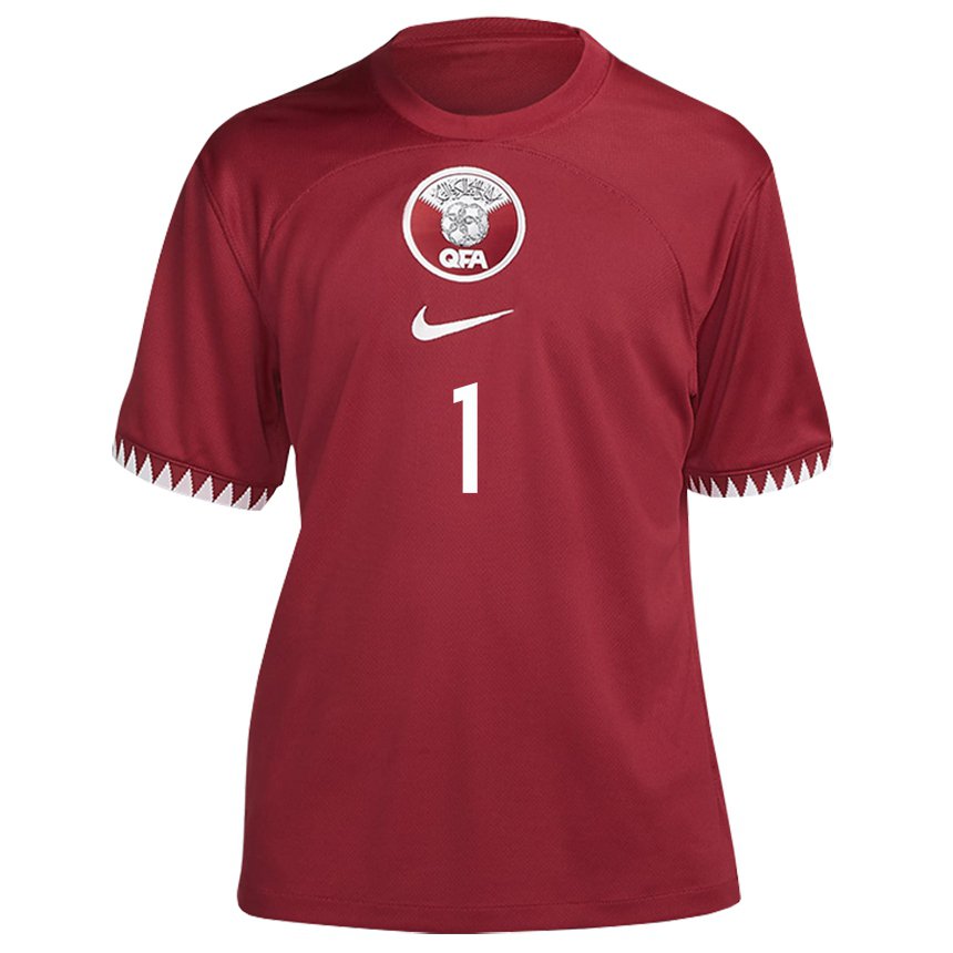 Niño Camiseta Catar Saad Al Sheeb #1 Granate 1ª Equipación 22-24 La Camisa